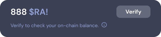 Note:  During a RA!CE, your verified balance may not match your app balance. Specifically, your verified balance will be as of the last RA!CE.
