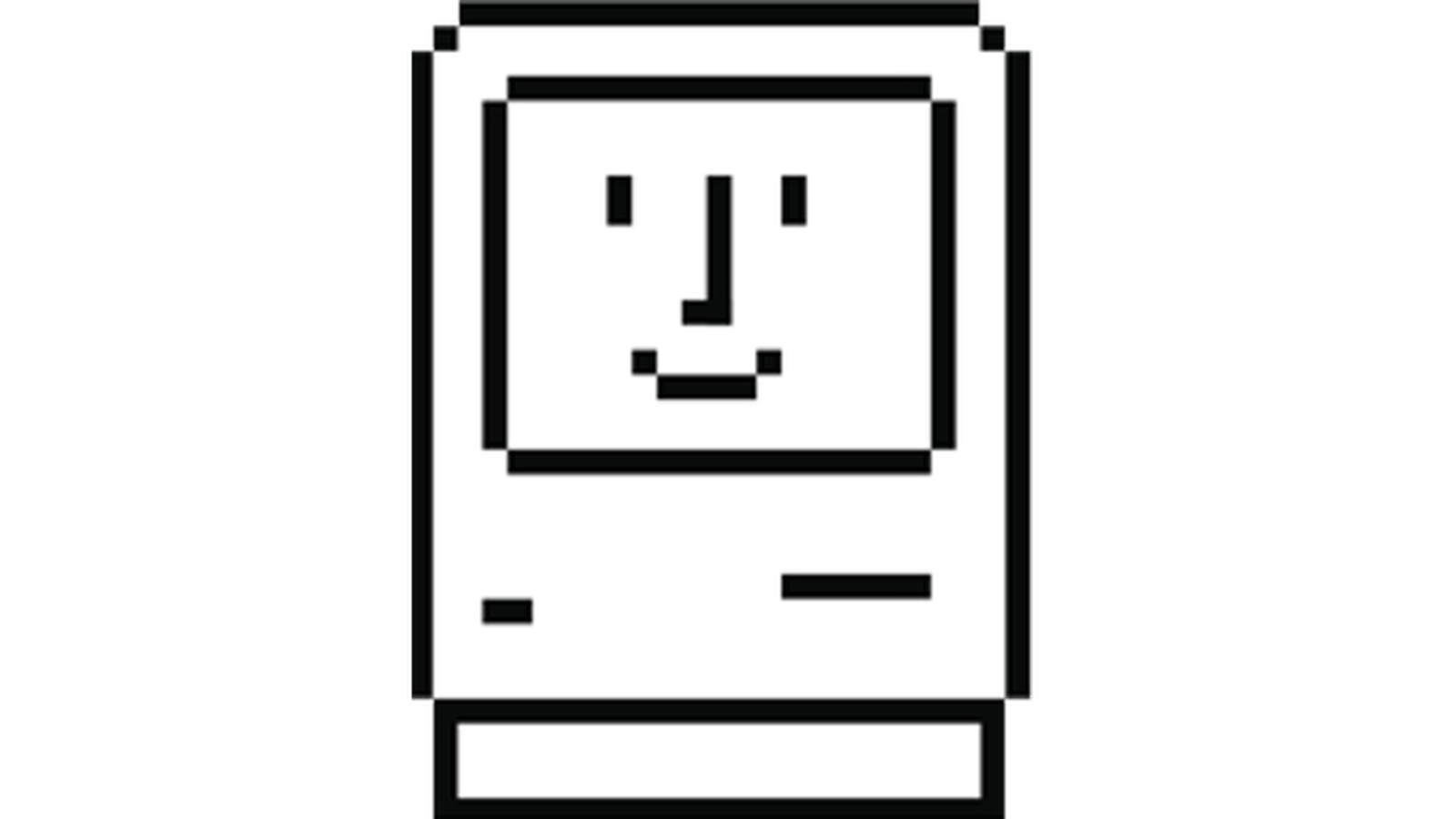 Happy Mac displayed while the computer was booting. Designed by Susan Kare