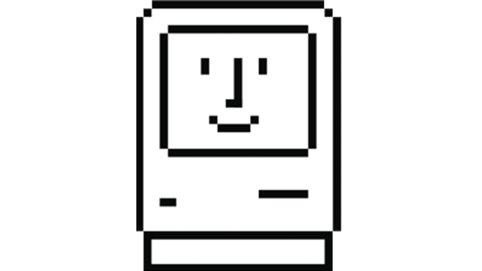 Happy Mac displayed while the computer was booting. Designed by Susan Kare